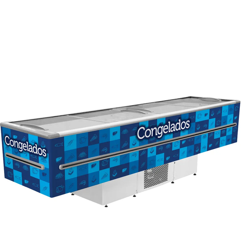 Ilha de Congelados Dupla Ação Com LED 820 Litros Fricon ICED820V Azul 220V