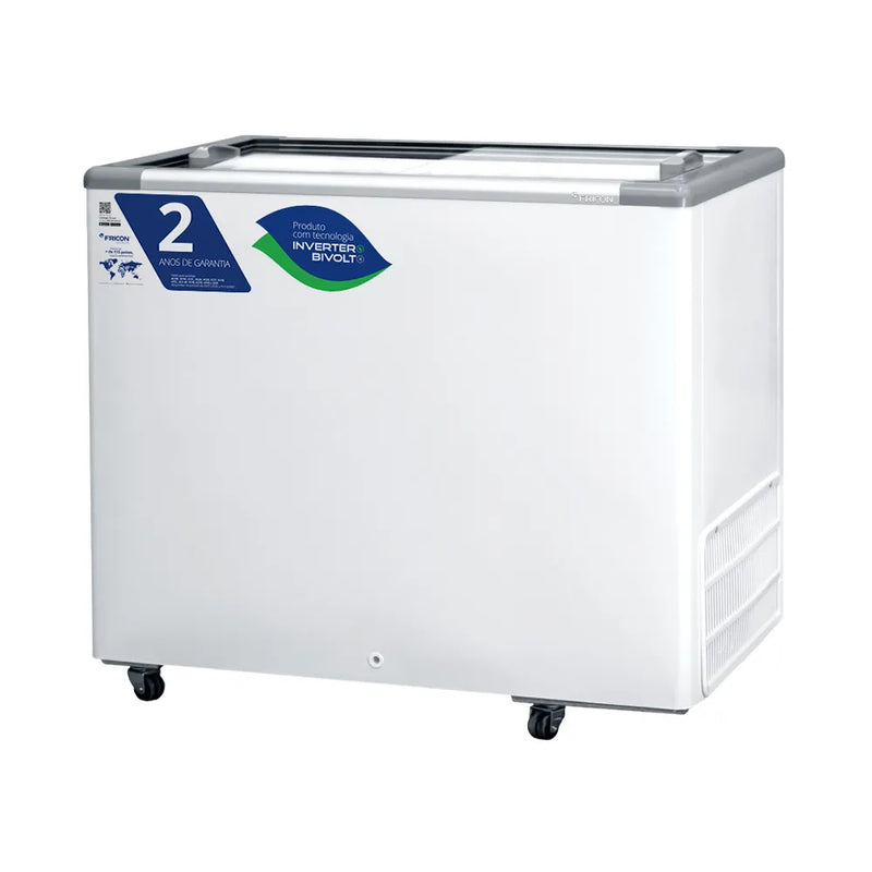 Freezer Horizontal Inverter Porta de Vidro 311 Litros Fricon HCEB311-3V000 Branco Bivolt