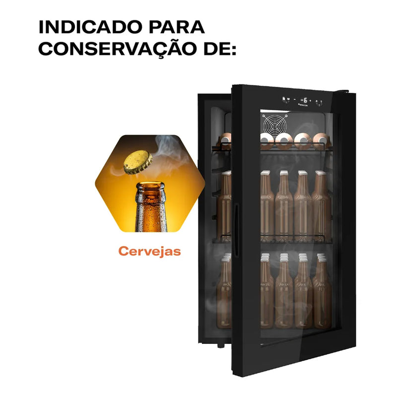 Cervejeira Premium Beer 105L Fricon Com Conectividade VCFC110 Total Black 110v