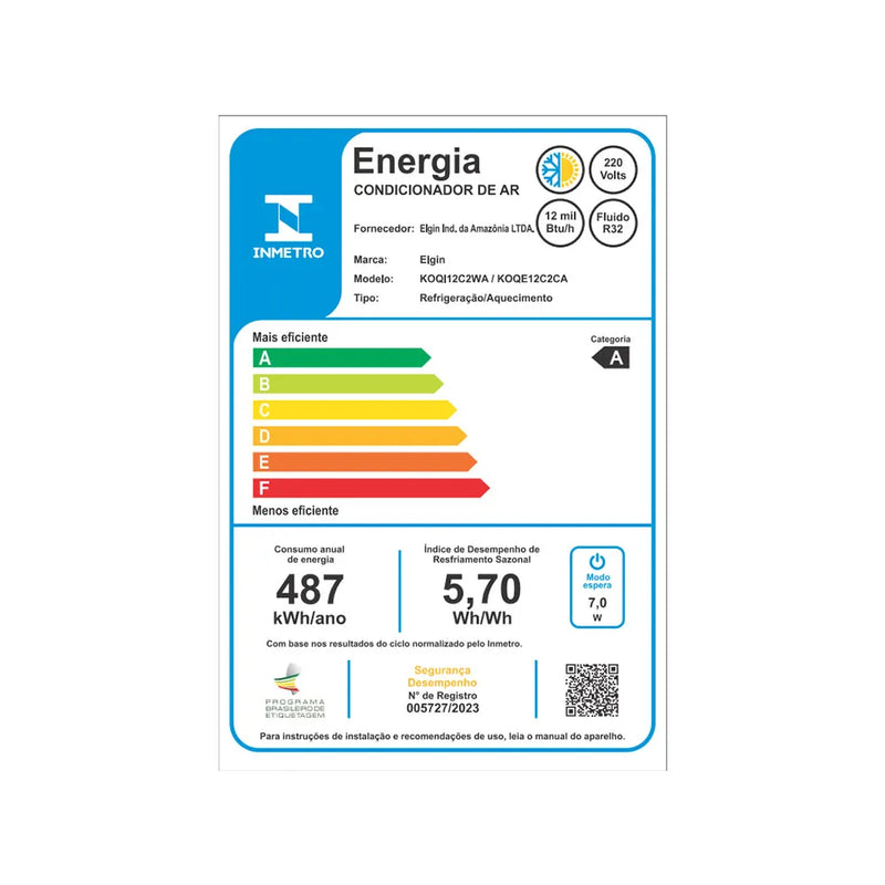 Ar Condicionado Split Cassete 1 Via Elgin One Air Connect Inverter 12.000 Btus Quente e Frio 220v R-32